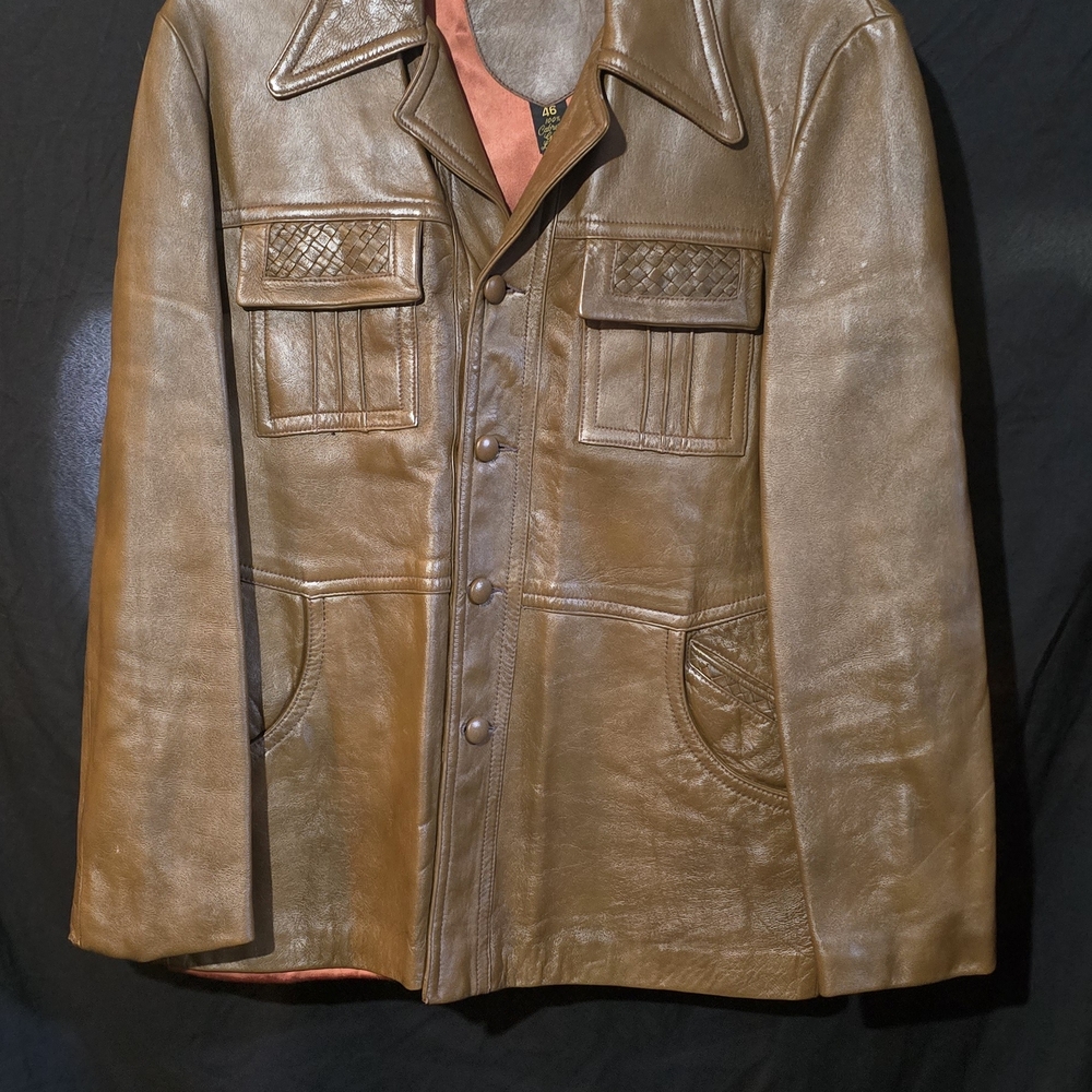 Vintage Men's Brown Glove Leather Jacket 70's